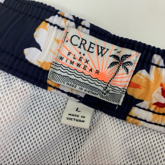 J.crew factory | Blue Floral Lined Swim Trunks - Picture 6 of 8